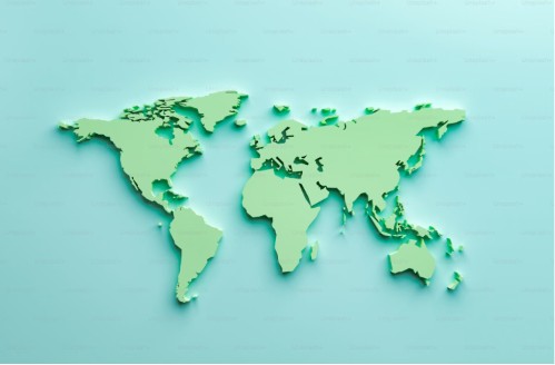 World map highlighting nine export markets for Lakadong turmeric from Meghalaya India